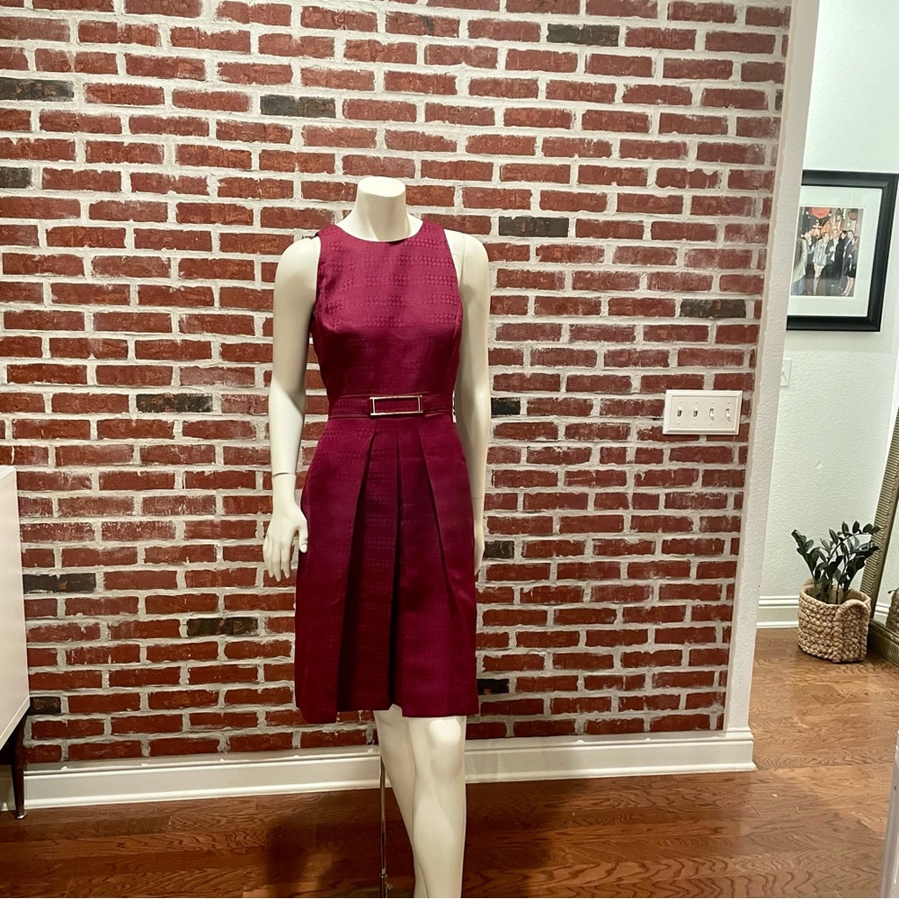 Tahari ASL Cocktail Dress w/ A-line Silhouette